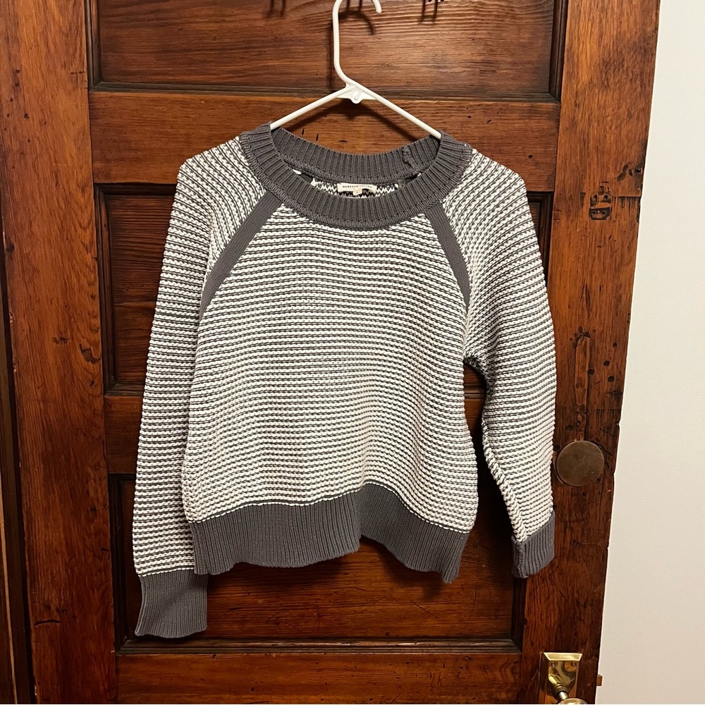 Rebecca Taylor Thick Sweater- Grey & White, Womens Size Large